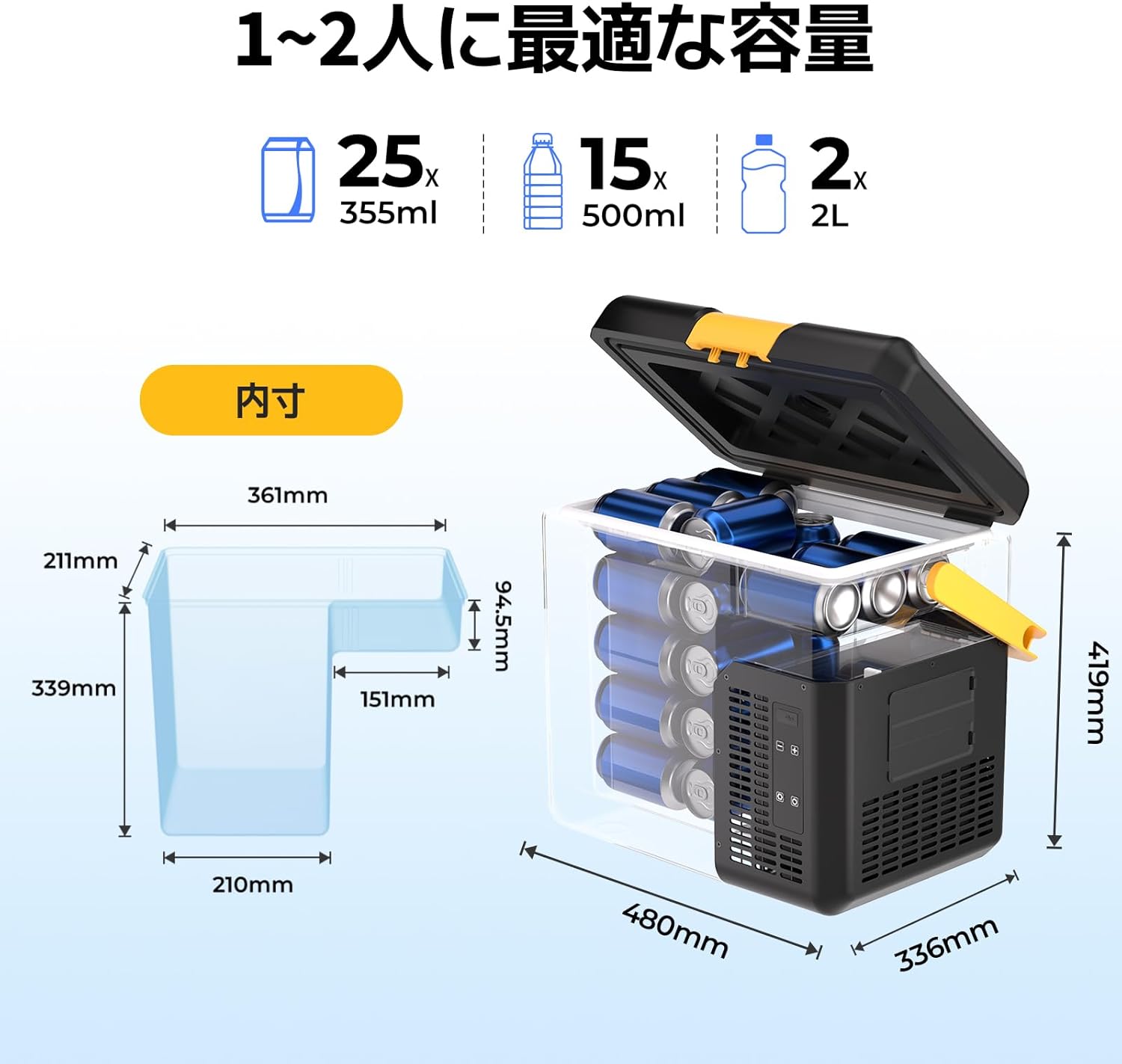 BougeRV CRH 18L ポータブル冷蔵庫 ブラック」のサブスク・レンタル